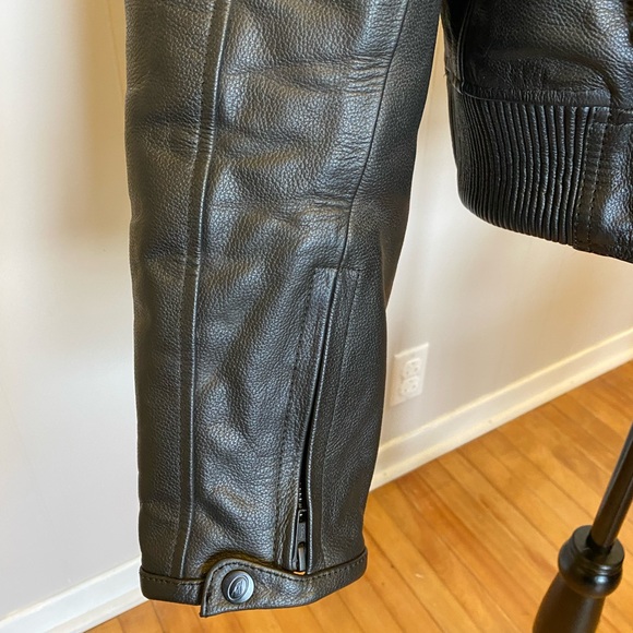 Mens Olympia black bishop leather jacket - Picture 4 of 10